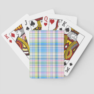Blauer Rosa Gelb Welpe Madras Spielkarten