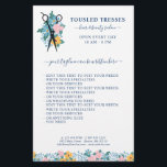 Blauer Rosa Gelbe Blütenschere Friseur Salon Flyer<br><div class="desc">Der Business-Flyer des Friseur-Salons mit einer Schere auf einem blauen, gelben und blassrosa Bett von Wildblumen. Fügen Sie den Namen Ihres Salons oder Ihres Unternehmens, Ihre Dienste und Tagline, und Ihre Kontaktinformationen oder alles andere, was Sie brauchen, in blauem Text vor einem weißen Hintergrund hinzu. Der blumengeschmückte Flyer weist eine...</div>