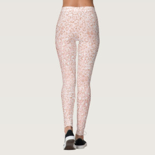 Blauer Rosa Glitzer Leopard               Leggings