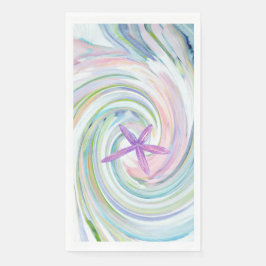 Blauer Rosa Meer Swirl & Starfish Serviette