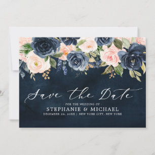 Blauer Rosa Rosenblume Save The Date