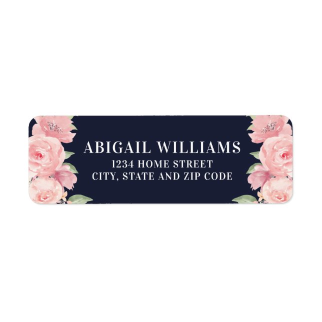 Blauer Rosa Rücksendeadresse (Vorne)