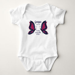 Blauer/rosa Schmetterling - Neugeborenenstatus Baby Strampler