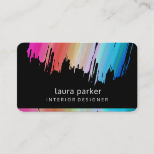 Blauer rosa Watercolor-Spritzer-abstraktes Visitenkarte