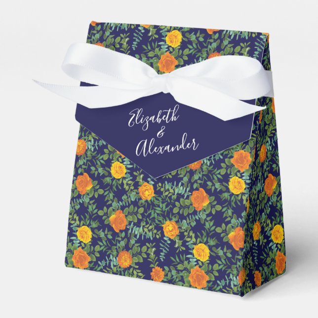 Blauer Rose Blumen Moderne Hochzeiten Geschenkschachtel (Vorderseite)