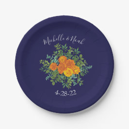 Blauer Rose Blumen Moderne Hochzeiten Pappteller