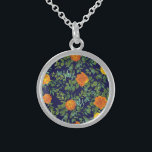 Blauer Rose Blumen Moderne Hochzeiten Sterling Silberkette<br><div class="desc">Schöne,  moderne Blumensammlung in kühlem Blau und Orange! Ideal für einen farbenfrohen Hochzeitstag!</div>