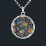 Blauer Rose Blumen Moderne Hochzeiten Sterling Silberkette<br><div class="desc">Schöne,  moderne Blumensammlung in kühlem Blau und Orange! Ideal für einen farbenfrohen Hochzeitstag!</div>