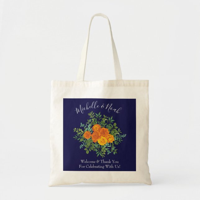 Blauer Rose Blumen Moderne Hochzeiten Tragetasche (Vorne)