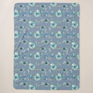 Blauer Rose Blumenblütenblanke Sherpadecke
