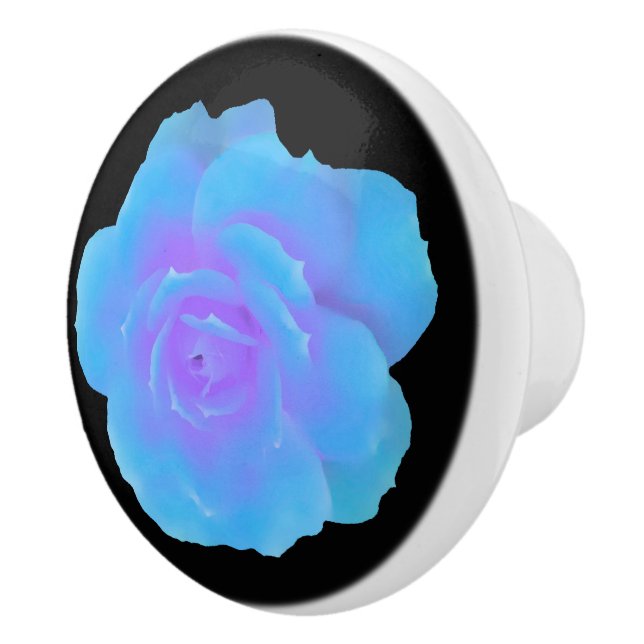 Blauer Rose Kabinettknopf Keramikknauf (Rechts)