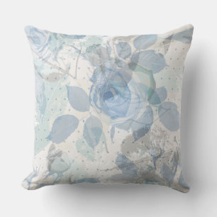 Blauer Rose Luxus Kissen