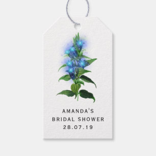 Blauer Rose und Spitzen Geschenkanhänger