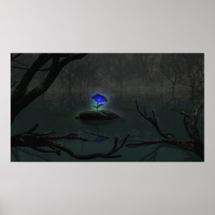 Blauer Rosen-Druck Poster