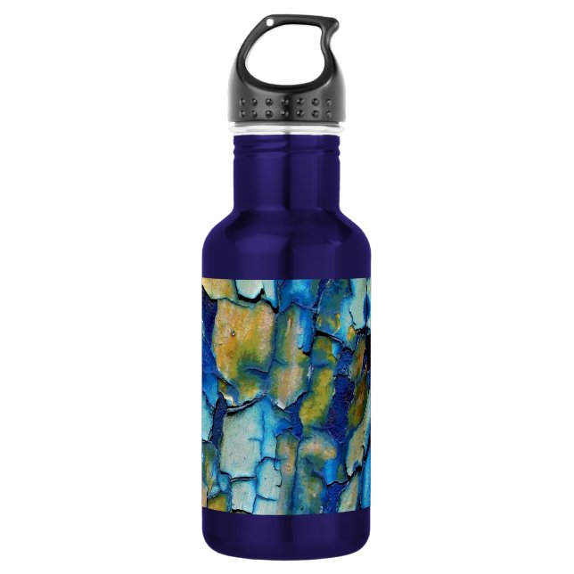 Blauer Rost und goldene Chipping-Farbe Edelstahlflasche (Vorderseite)