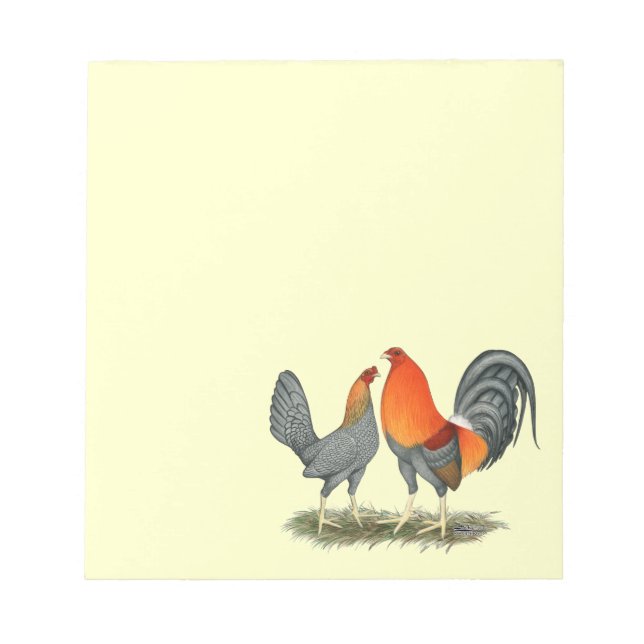 Blauer Roter Gamefowl Notizblock (Vorderseite)