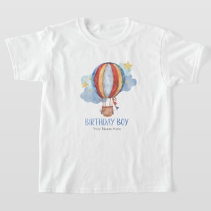 Blauer roter Heißluftballon Sterne Alles Gute zum T-Shirt