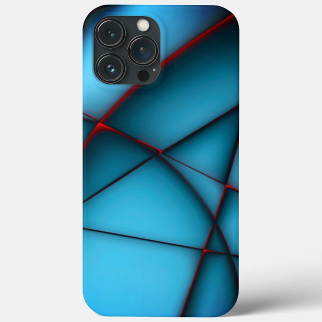 Blauer, roter Stielschnitt Case-Mate iPhone Hülle (Rückseite)