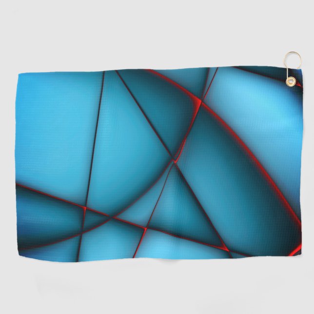Blauer, roter Stielschnitt Golfhandtuch (Horizontal)