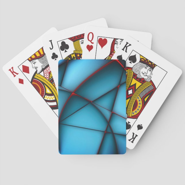 Blauer, roter Stielschnitt Spielkarten (Rückseite)