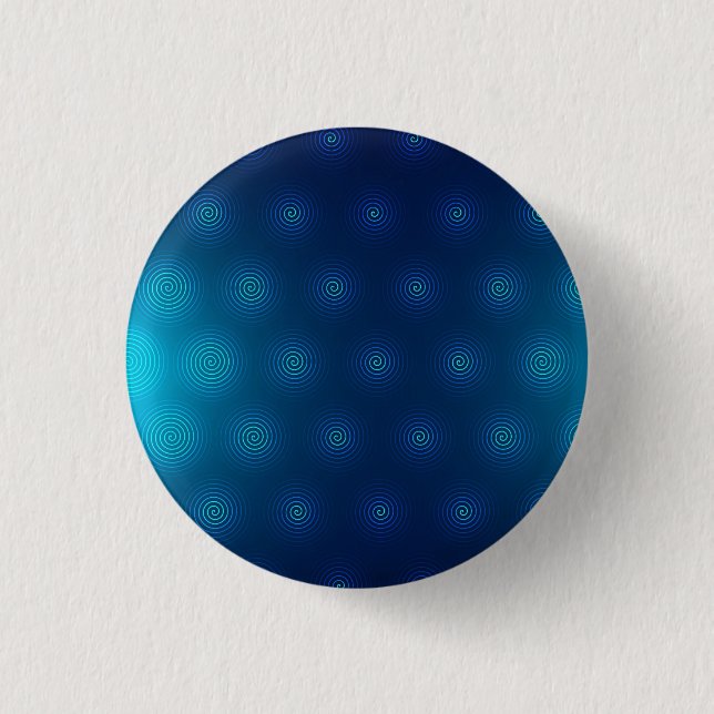 Blauer runder Knopf mit konzentrischen Kreismuster Button (Vorderseite)