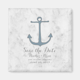 Blauer Rustikaler Anker Save the Date Magnet