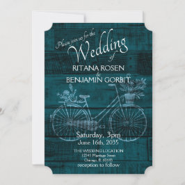 Blauer Rustikaler Einladung zur Hochzeit