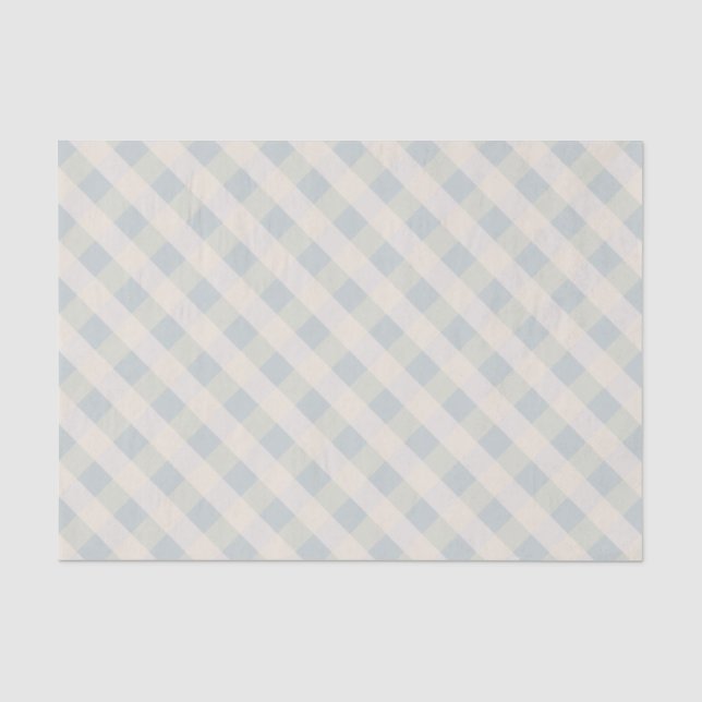 Blauer Salbei, Salbei, SahneKaro-Seidenpapier Seidenpapier (Vorderseite)