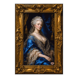 Blauer Samt Vergoldetes Porträt von Odette Morelle Fotodruck