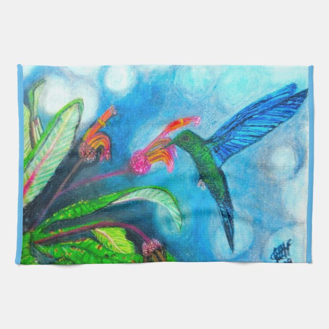 BLAUER SAPHIR KOLIBRI Handtuch (Horizontal)