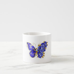 Blauer Saphir Schmetterling Espressotasse