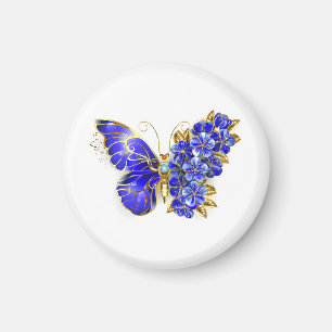 Blauer Saphir Schmetterling Magnet