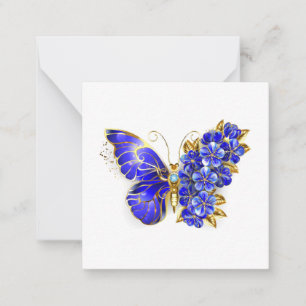 Blauer Saphir Schmetterling Mitteilungskarte