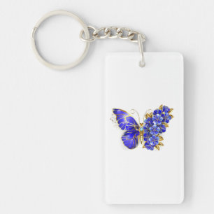 Blauer Saphir Schmetterling Schlüsselanhänger