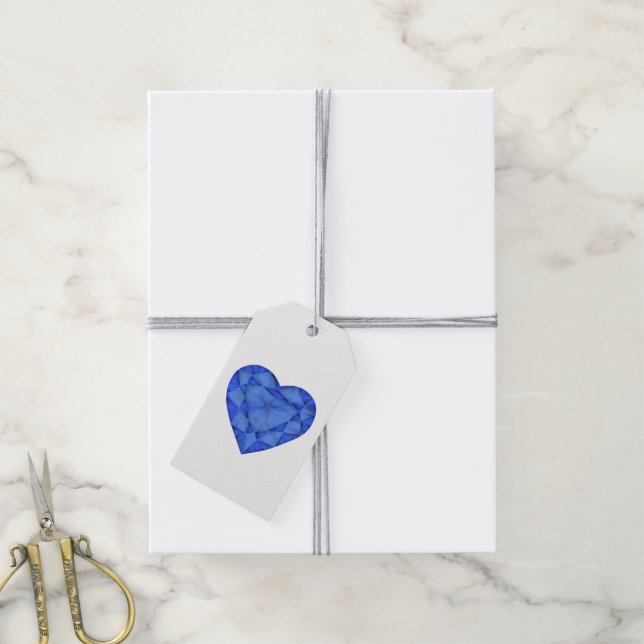 Blauer Saphir Schmuck Herz Aquarelltafeln Geschenkanhänger (Mit Garn)