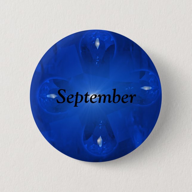 Blauer Saphir September Birthstone Button (Vorderseite)
