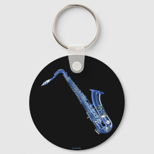 Blauer Saxophone-Schlüsselanhänger Schlüsselanhänger