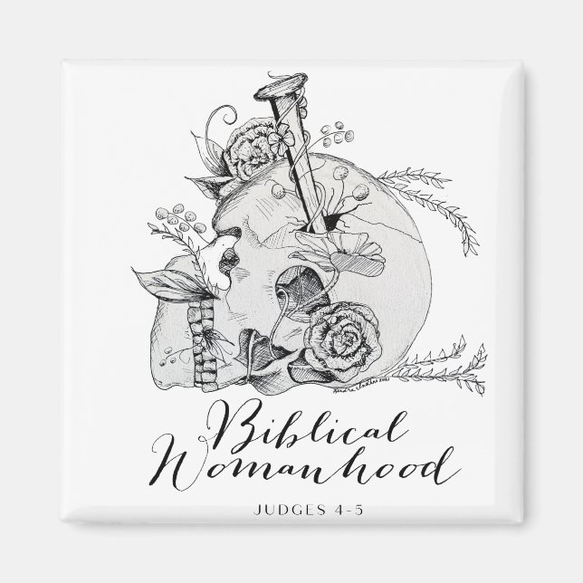 Blauer Schädel - Jael und Zinnpeg Magnet (Vorne)