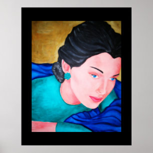 Blauer Schal Poster