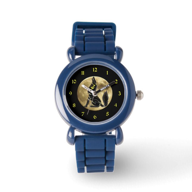 Blauer Schatten (Der Howling Wolf) Armbanduhr (Vorderseite)