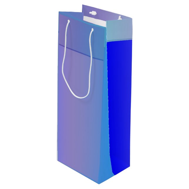 Blauer Schatten Geschenktüte Für Weinflaschen (Vorderseite Schrägansicht)