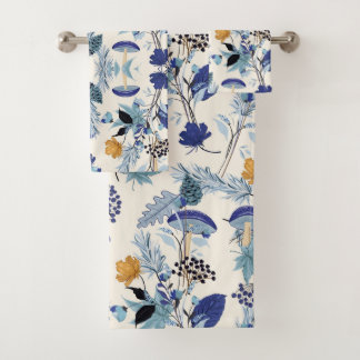 Blauer Schatten-Herbst-Garten Badhandtuch Set