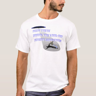 Blauer Schatten UFO-Abduktion auf Weiß T-Shirt