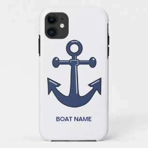 Blauer Schiffs-nautischanker-kundenspezifischer iPhone 11 Hülle