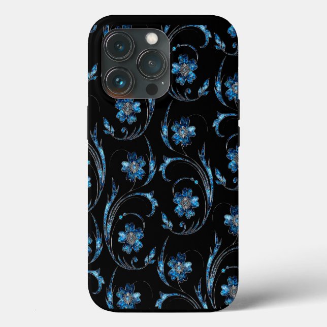 Blauer Schimmer Floral 2 Case-Mate iPhone Hülle (Rückseite)