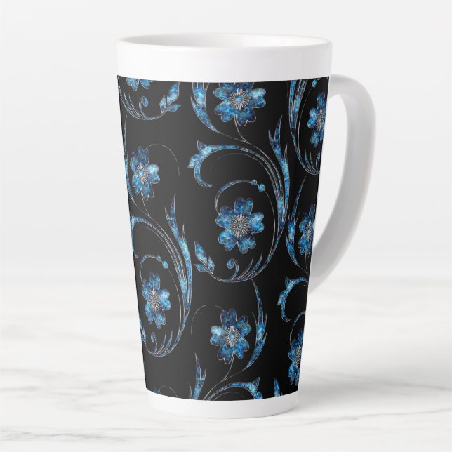 Blauer Schimmer Floral 2 Milchtasse (Rechte Ecke)