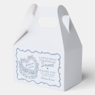 Blauer Schleifen Retro Herz Coquette Torte Brautpa Geschenkschachtel