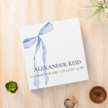 Blauer Schleifenjunge-Baby-Party-Andenken 3-Ring-B