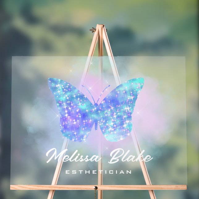 Blauer Schmetterling Acrylschild (Neutral)