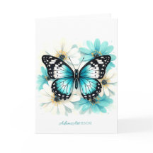 Blauer Schmetterling & Aquamarine Florale Wasserfa